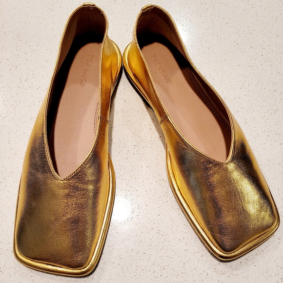 TOPSHOP Charlotte Leather Flats - Picture 5 of 6